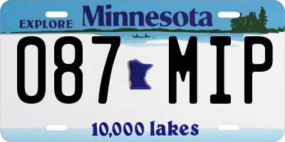 MN license plate 087MIP