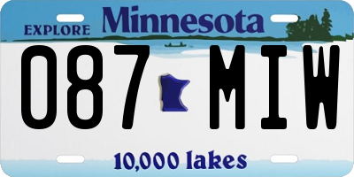 MN license plate 087MIW