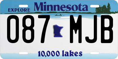 MN license plate 087MJB