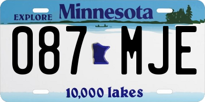 MN license plate 087MJE