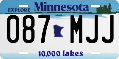 MN license plate 087MJJ