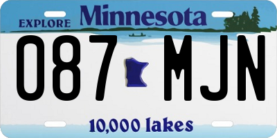 MN license plate 087MJN