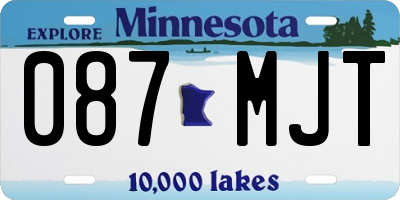 MN license plate 087MJT