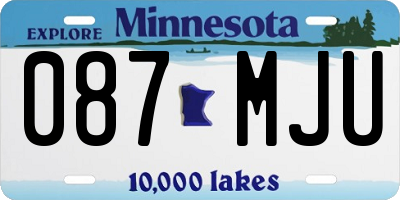 MN license plate 087MJU