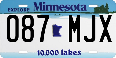 MN license plate 087MJX