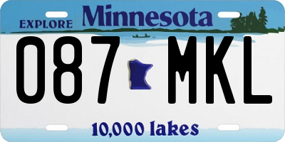MN license plate 087MKL