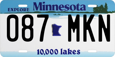MN license plate 087MKN