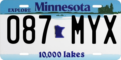 MN license plate 087MYX