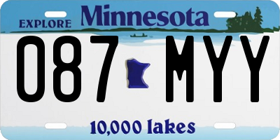 MN license plate 087MYY