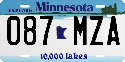 MN license plate 087MZA