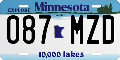 MN license plate 087MZD