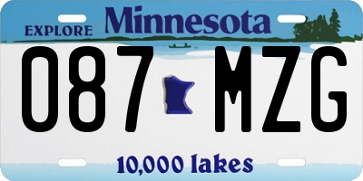 MN license plate 087MZG