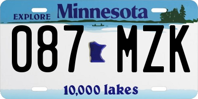 MN license plate 087MZK