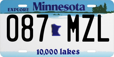MN license plate 087MZL