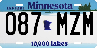 MN license plate 087MZM