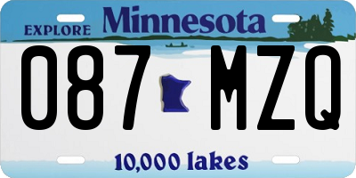 MN license plate 087MZQ