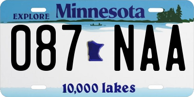 MN license plate 087NAA