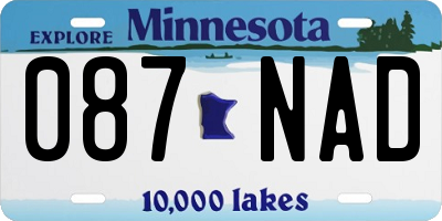 MN license plate 087NAD