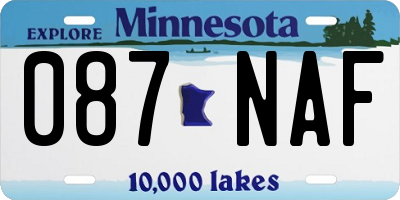 MN license plate 087NAF