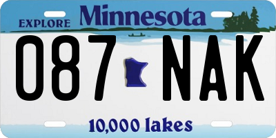 MN license plate 087NAK