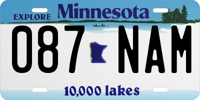 MN license plate 087NAM