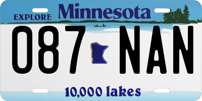 MN license plate 087NAN