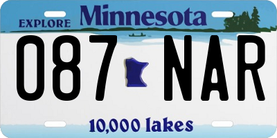 MN license plate 087NAR