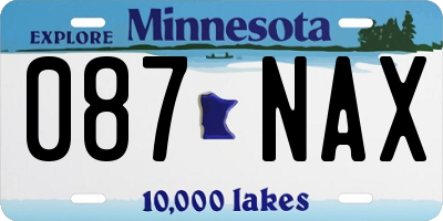 MN license plate 087NAX