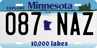 MN license plate 087NAZ