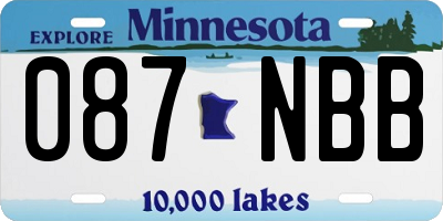 MN license plate 087NBB
