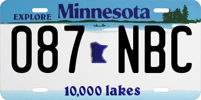 MN license plate 087NBC