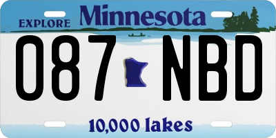 MN license plate 087NBD