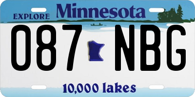 MN license plate 087NBG
