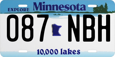 MN license plate 087NBH