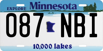 MN license plate 087NBI