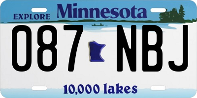 MN license plate 087NBJ