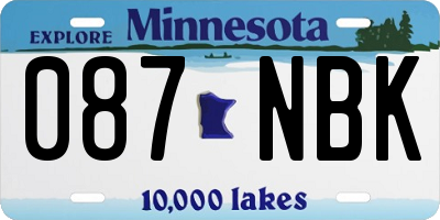 MN license plate 087NBK