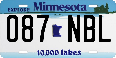 MN license plate 087NBL
