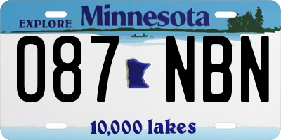 MN license plate 087NBN