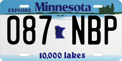 MN license plate 087NBP