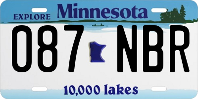 MN license plate 087NBR