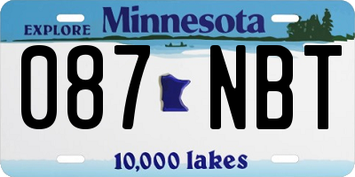 MN license plate 087NBT
