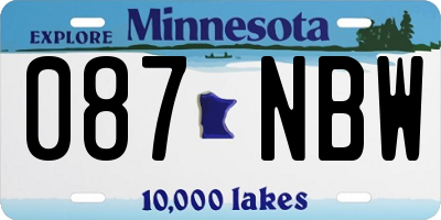 MN license plate 087NBW