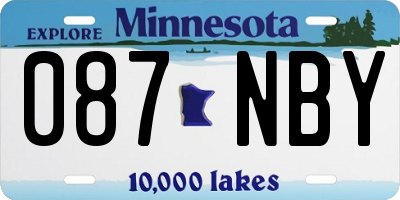MN license plate 087NBY