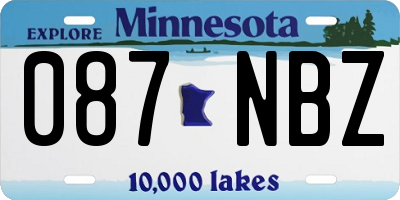 MN license plate 087NBZ