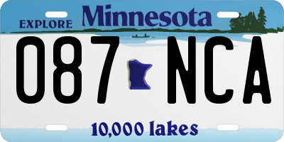 MN license plate 087NCA