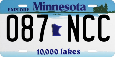 MN license plate 087NCC