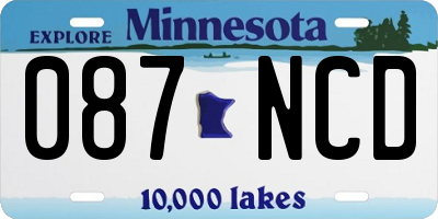 MN license plate 087NCD