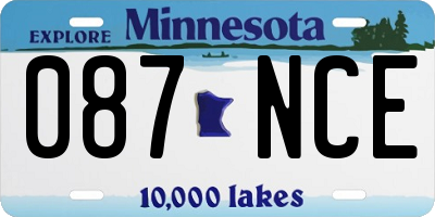 MN license plate 087NCE