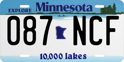 MN license plate 087NCF